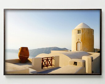 FOTO DE SANTORINI, Fotografía griega, Fira, Impresión mediterránea, Impresión de arquitectura, Islas griegas, Santorini, Grecia, Rústico, Chipre, Turquía