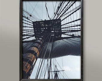 RECTANGLE VERTICAL - Sailing Mast, Nautical Print, Nautical Decor, Ship Picture, Sailboat, Sailing Art, Boat, Captain, Mast, Sailing Picture
