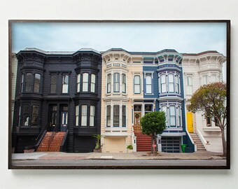 COLORFUL VICTORIAN HOUSES, San Francisco, California, Fine Art Photo, Street Photography, Colorful Art, Architecture Photography, Wall Decor