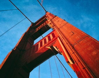 The Red Bridge, Golden Gate Bridge, San Francisco, City by the Bay, Bay Area Photography, Interior Design, Color Contrast, Industrial Art