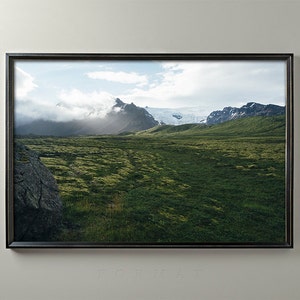 ICELANDIC GLACIER LANDSCAPE, Mountains, Nature Landscape, Icelandic Landscape, Iceland Photo, Iceland Terrain, Fine Art Print, Home Decor