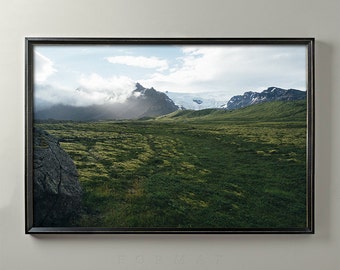 ICELANDIC GLACIER LANDSCAPE, Mountains, Nature Landscape, Icelandic Landscape, Iceland Photo, Iceland Terrain, Fine Art Print, Home Decor