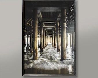 VERTICAL - OCEAN PIER, Ocean Tide, Under the Boardwalk, Down By the Sea, Sea Print, Nautical Print, Ocean Art, Ocean Decor, Beach Photo