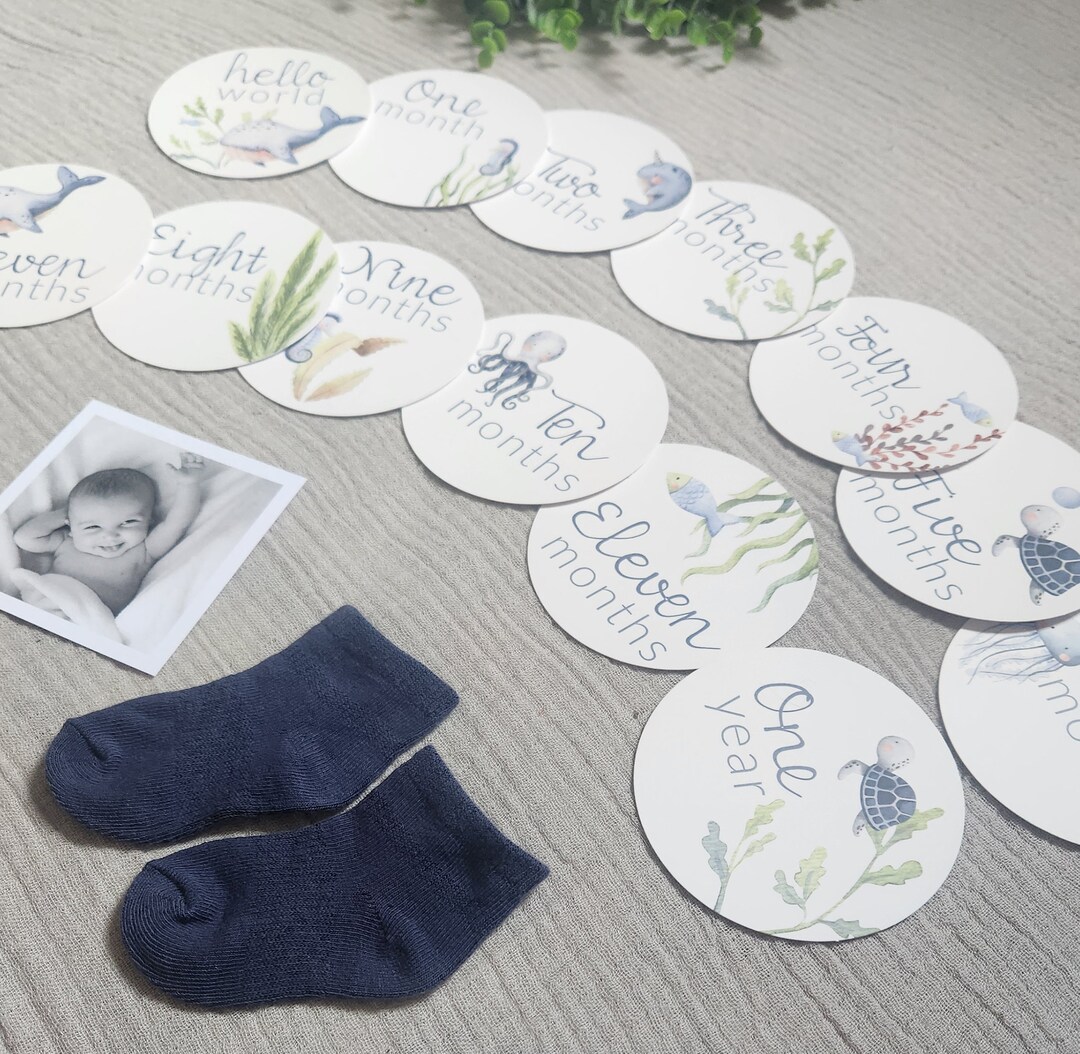 Round Baby Milestone Cards - Under the Sea - Etsy Australia