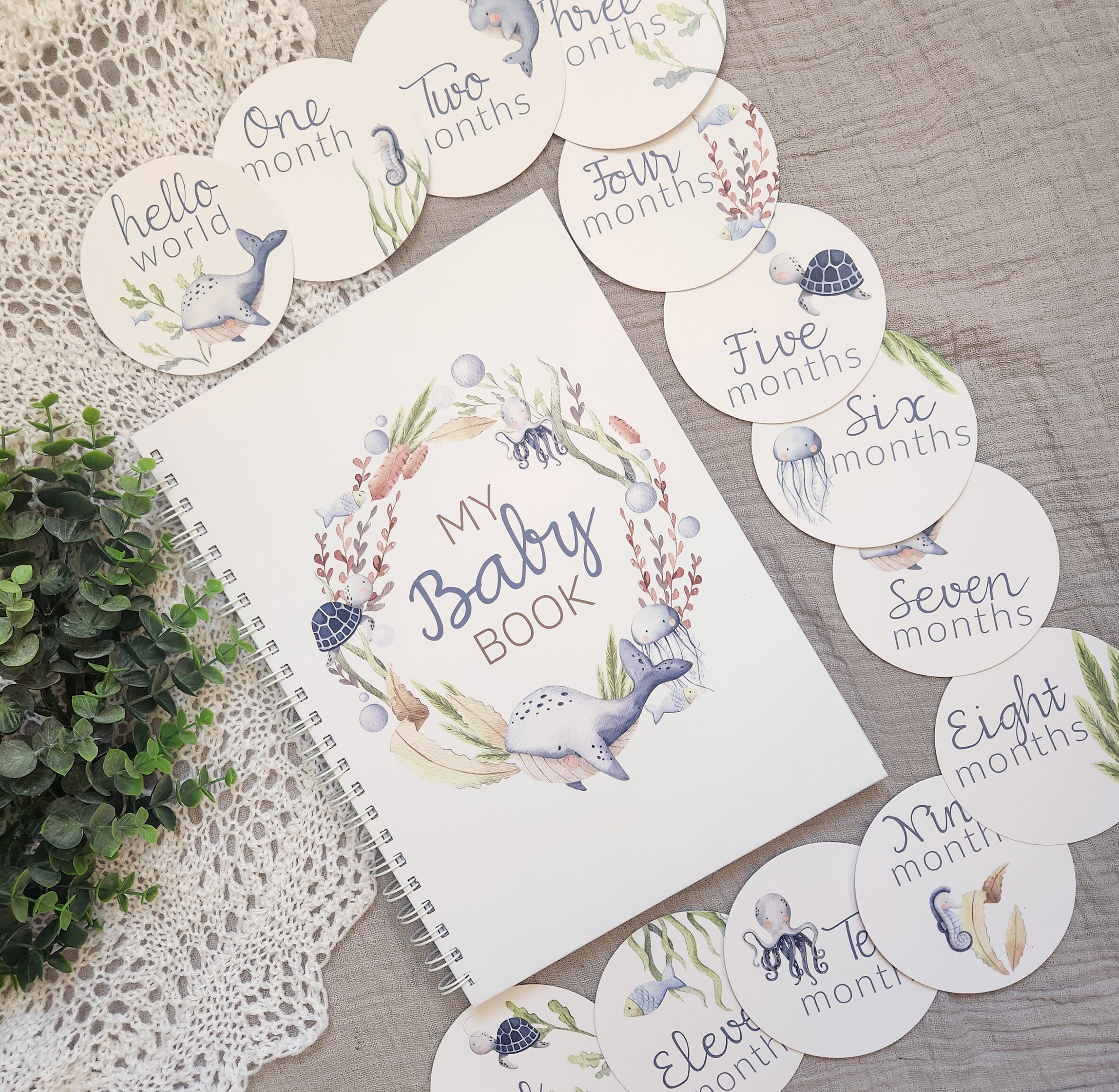 Round Baby Milestone Cards - Under the Sea - Etsy Australia