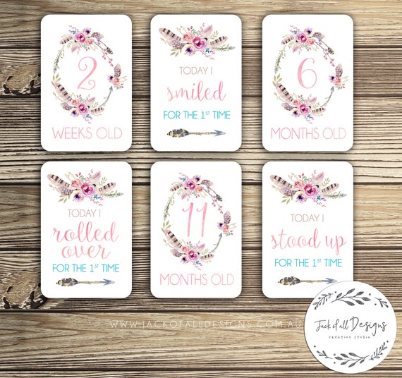 milestone cards baby girl