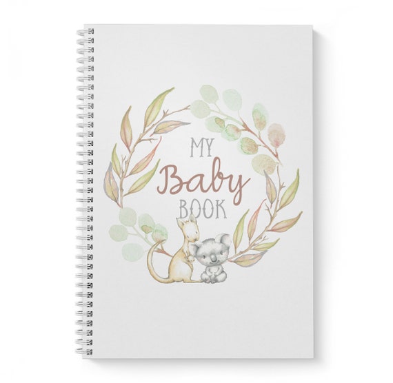 Australian Animals Watercolour Baby Record Book