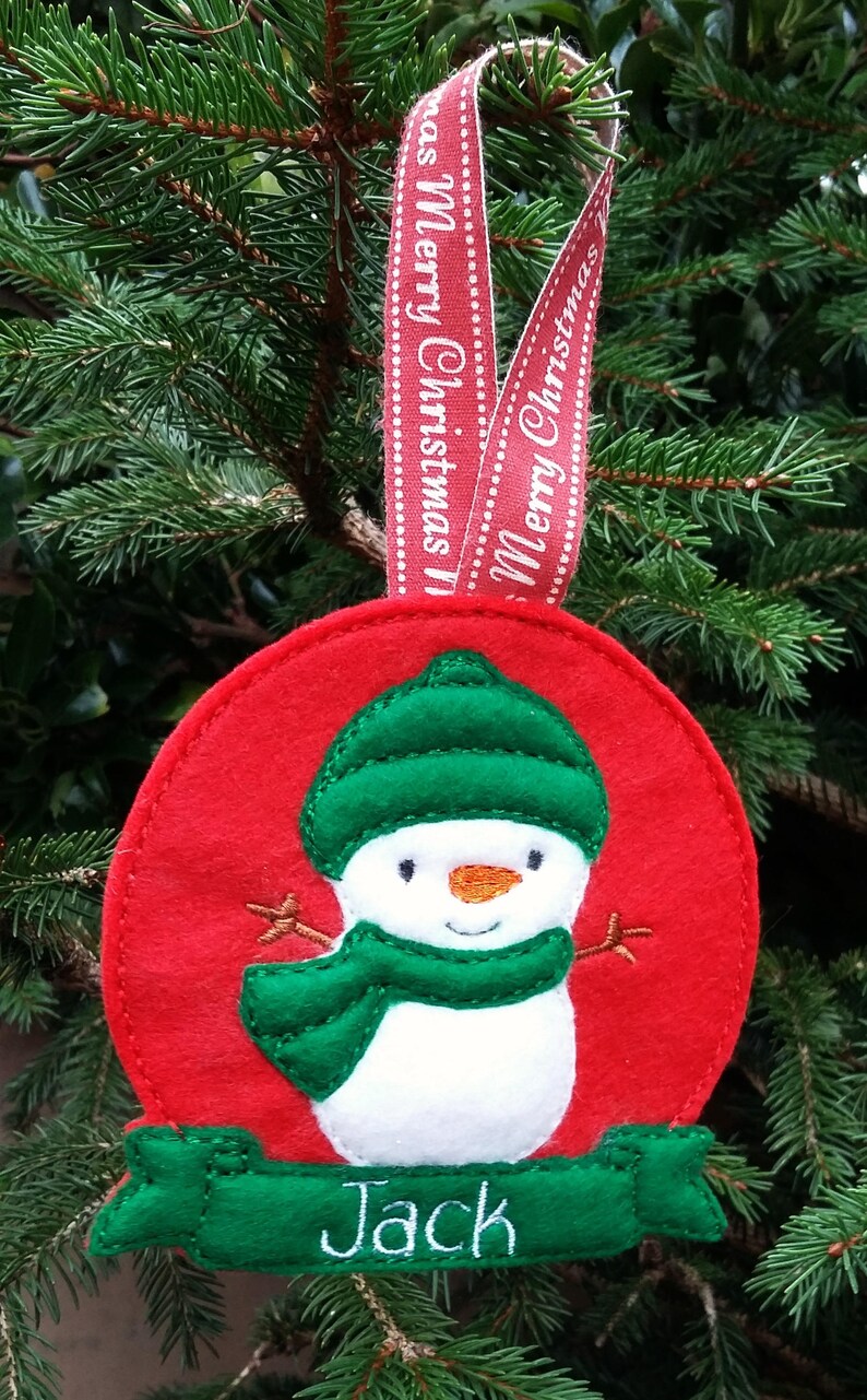Personalised Christmas Tree Decoration Snowman Christmas Tree Etsy