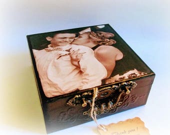 Custom Photo Box Anniversary Gift Photo Keepsake Box Picture Box