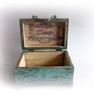 Pfau Box Schmuckbox Shabby Chic Box Pfau Geschenk Schmuckschatulle Decoupage Box Bild 2