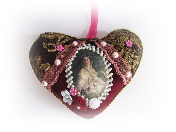 Velvet Heart with Tassel Ornament