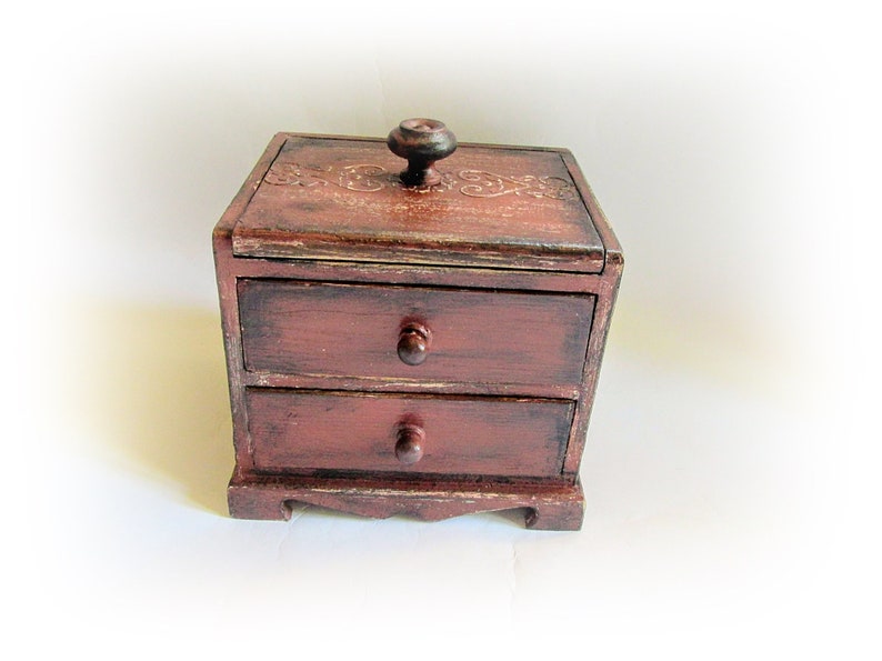 Vintage Jewelry Box Of Drawer Makeup Organizer Antique Desktop Etsy