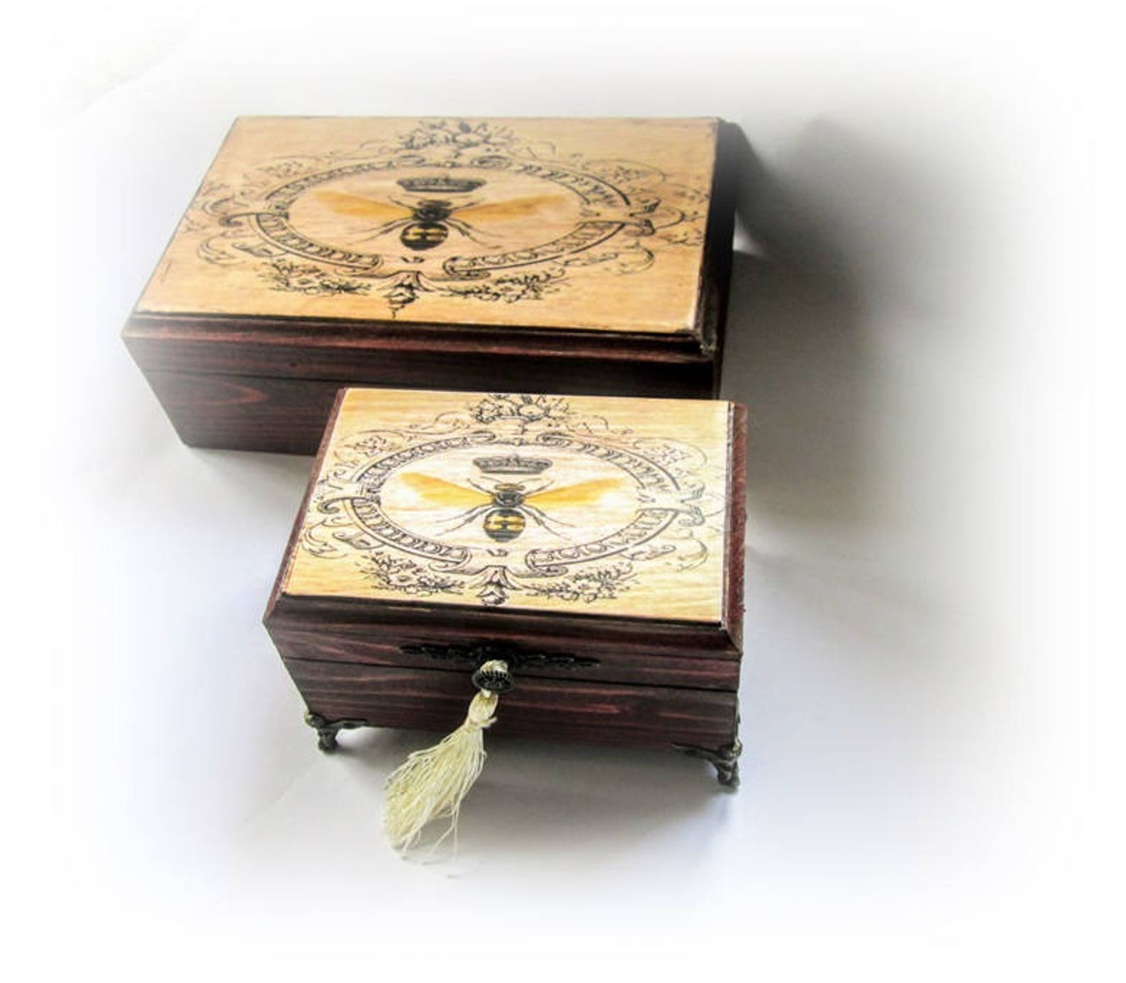 Vintage Queen Bee Jewelry Box Insect Keepsaake Box Antique Box Etsy