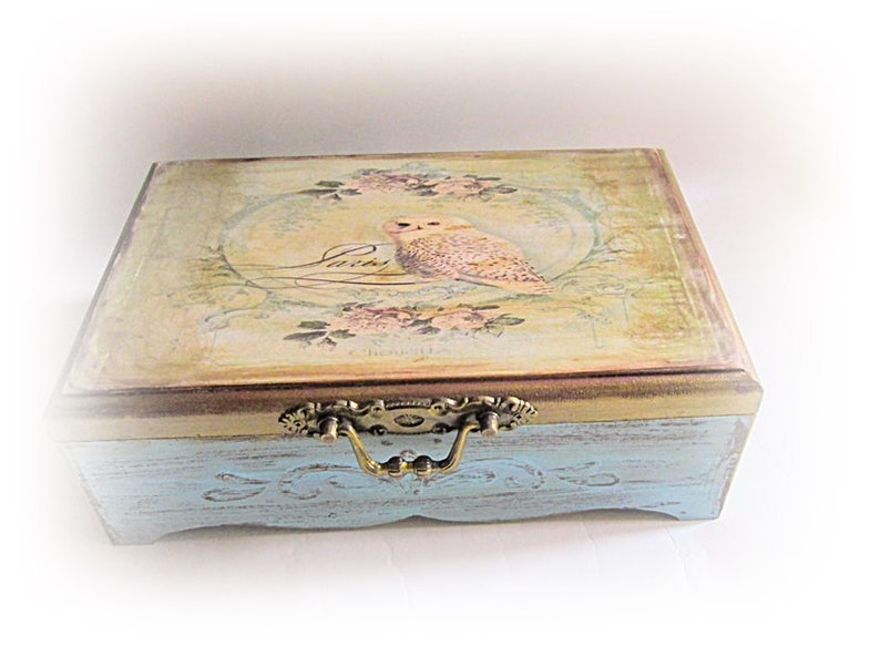 Owl Box Jewelry Box Shabby Chic Storage Box Keepsake Etsy
