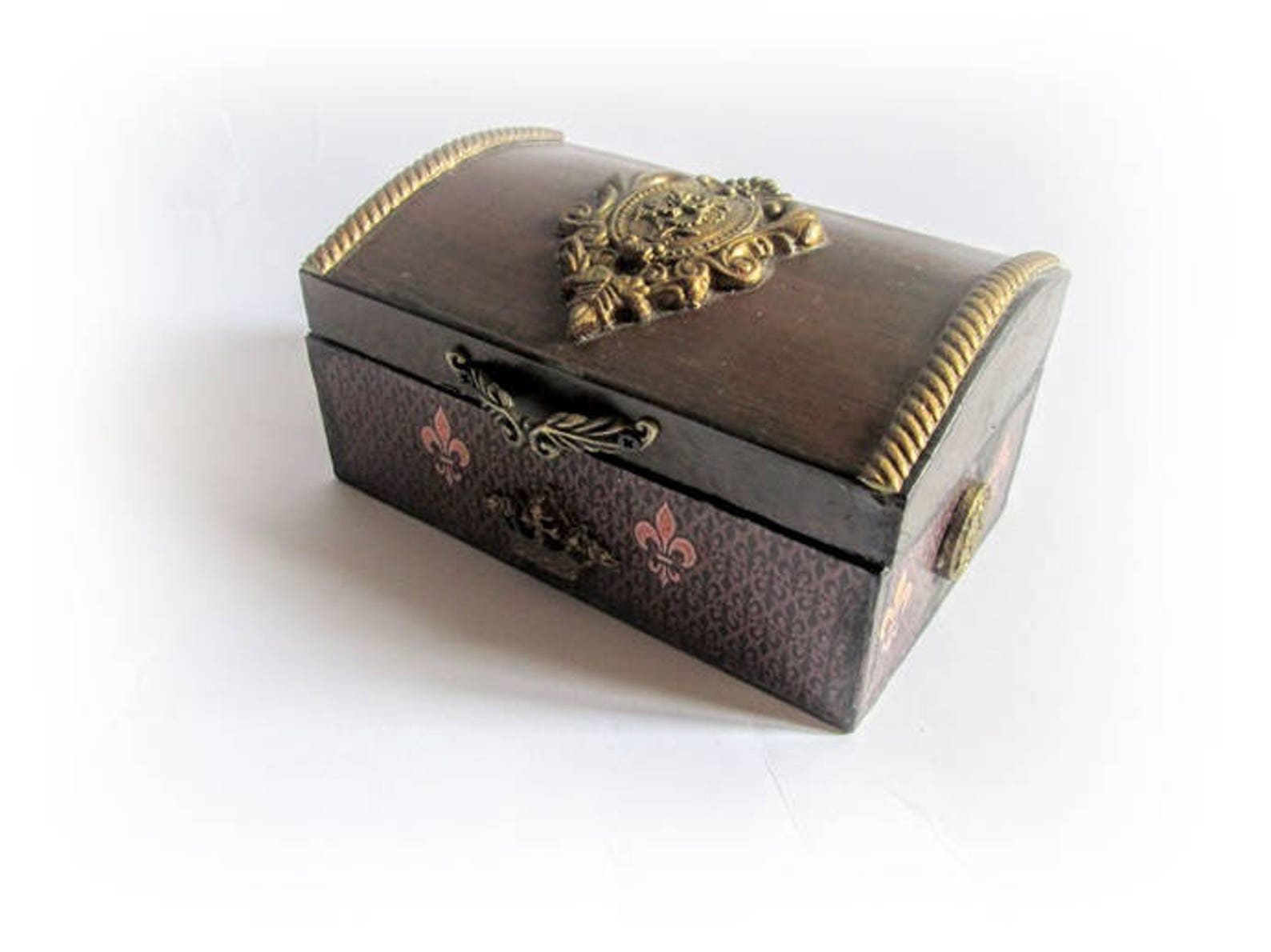 Small Jewelry Chest Antique Ring Earing Box Retro Jewelry Box Etsy
