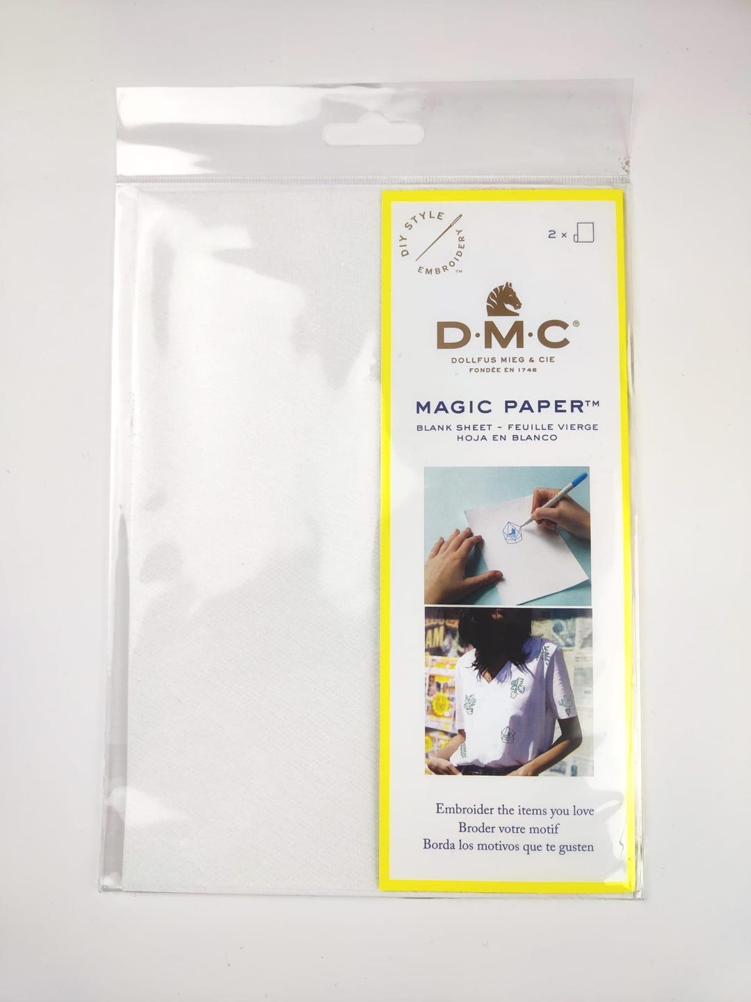 DMC Blank Magic Paper X 2 Sheets / Embroidery Dissolving Paper ...
