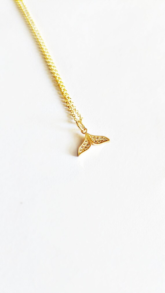 Mermaid Tail Necklace 14K Gold Vermeil Delicate Necklace
