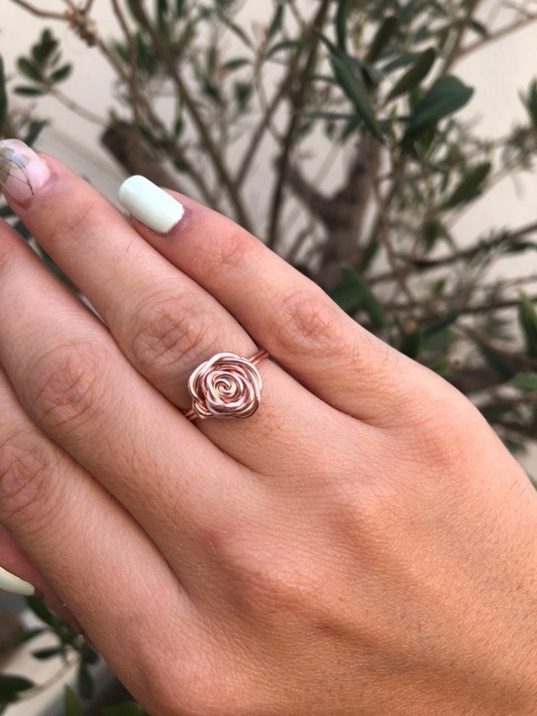 Rose Gold Rose Ring Thick Rose Ring Flower Ring Rose Gold Etsy