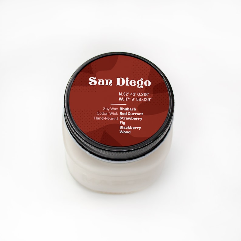 San Diego Scented Soy Candle California Rhubarb Etsy