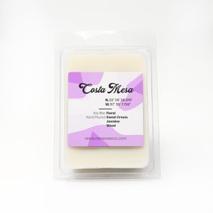 Costa Mesa Soy Wax Melts, OC Orchid Beach Scent, Eco Friendly, Small Batch, Vegan Candle, Southern California
