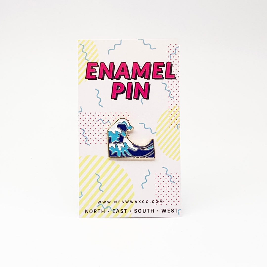 Waves Enamel Pin || Ocean || Wave || Beach || Surf || Brooch ...