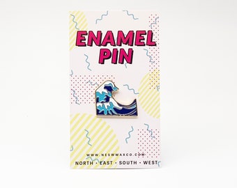 Waves Enamel Pin || Ocean || Wave || Beach || Surf || Brooch || California