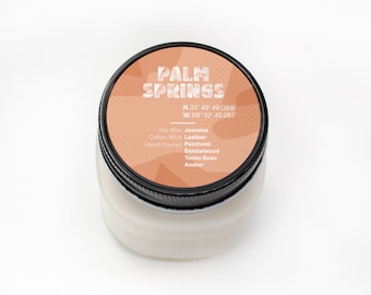 Palm Springs California Soy Wax Candle, Hand Poured Vanilla Musk Amber Candle, Eco Friendly, Farmhouse Candle