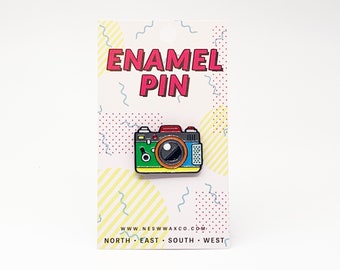 Vintage Camera Enamel Pin || Camera || Photographer || Travel || Flight || Brooch || California