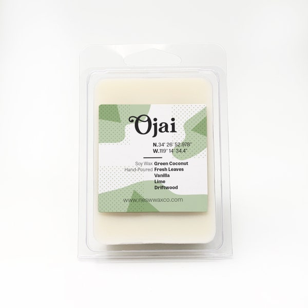 Ojai California Soy Wax Melt, Home Decor Melt, Socal Green Candle, Coconut Vanilla Lime Scent, Eco Friendly Vegan