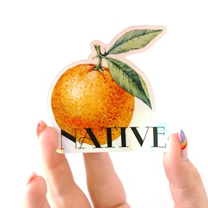 Etiqueta engomada holográfica nativa naranja
