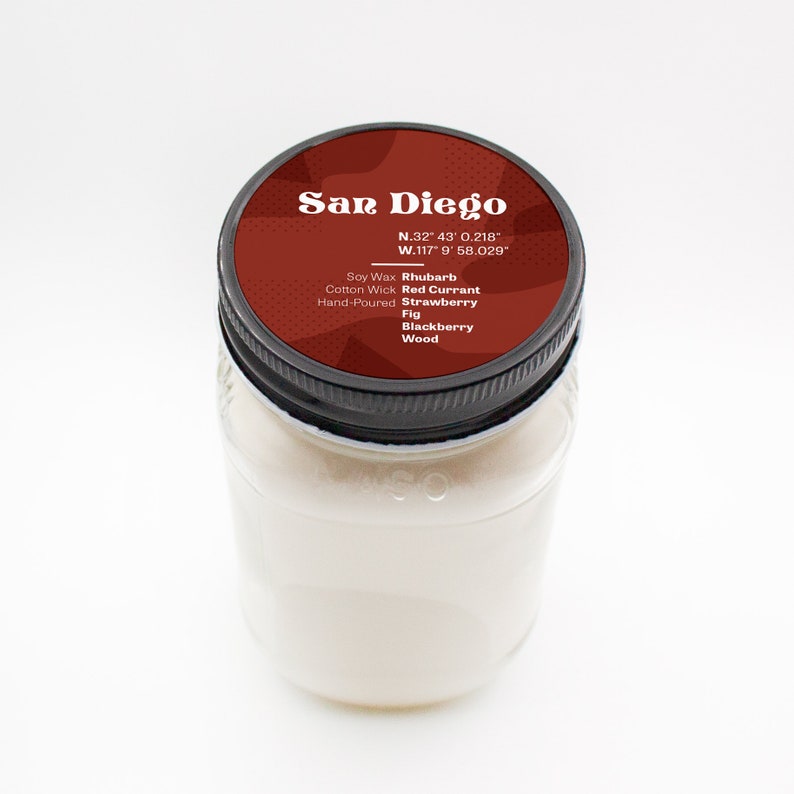 San Diego Scented Soy Candle California Rhubarb Etsy