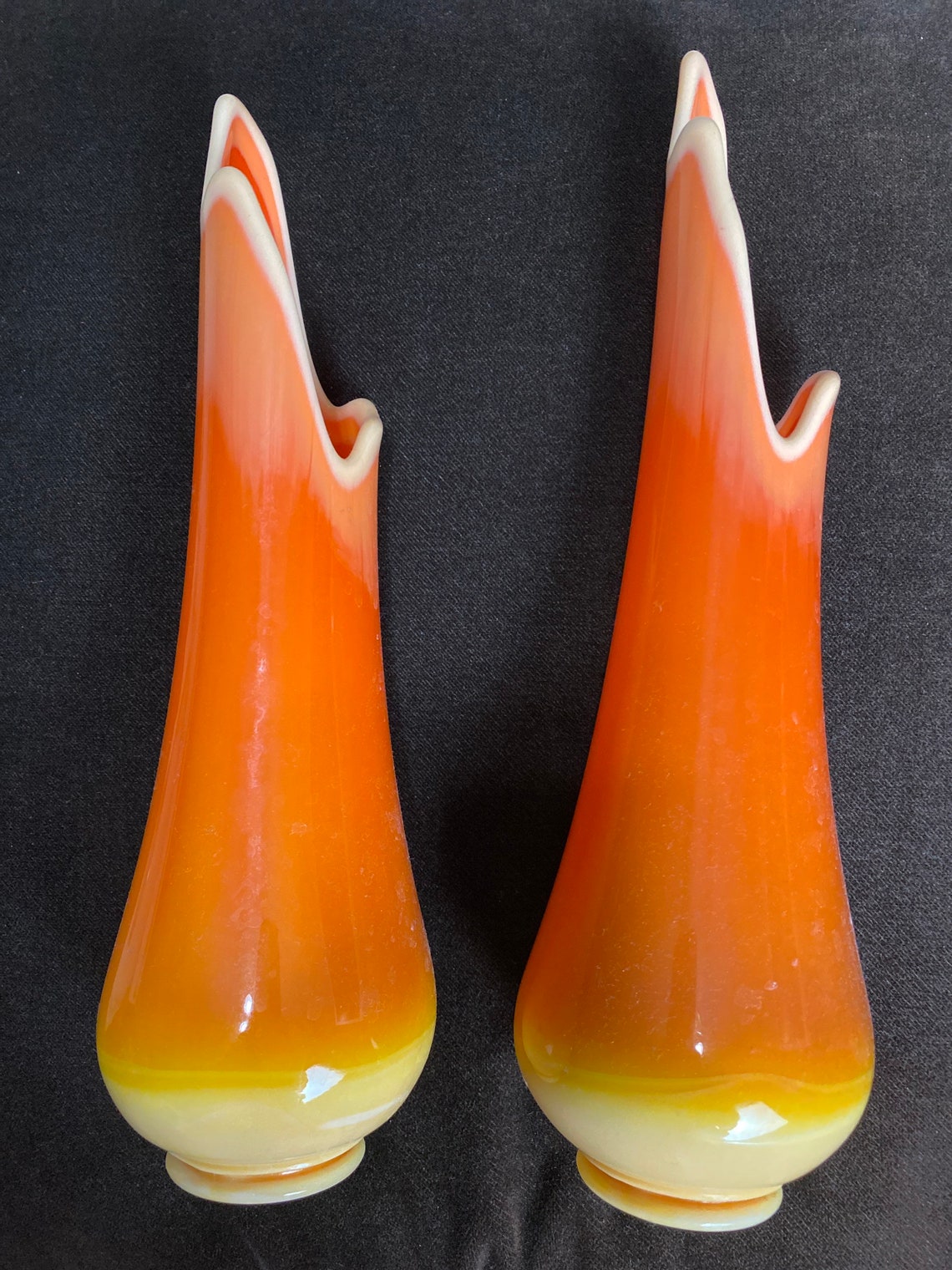 Vintage L.E.Smith Bittersweet Swung Vase Etsy