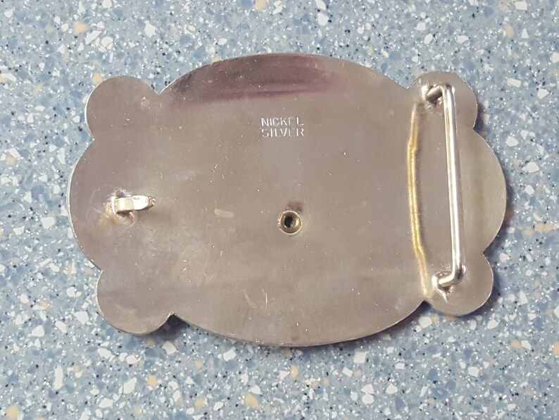 Nickel Silver Belt Buckle Cowboy Western Gold Saddle Rare Marked Etsy