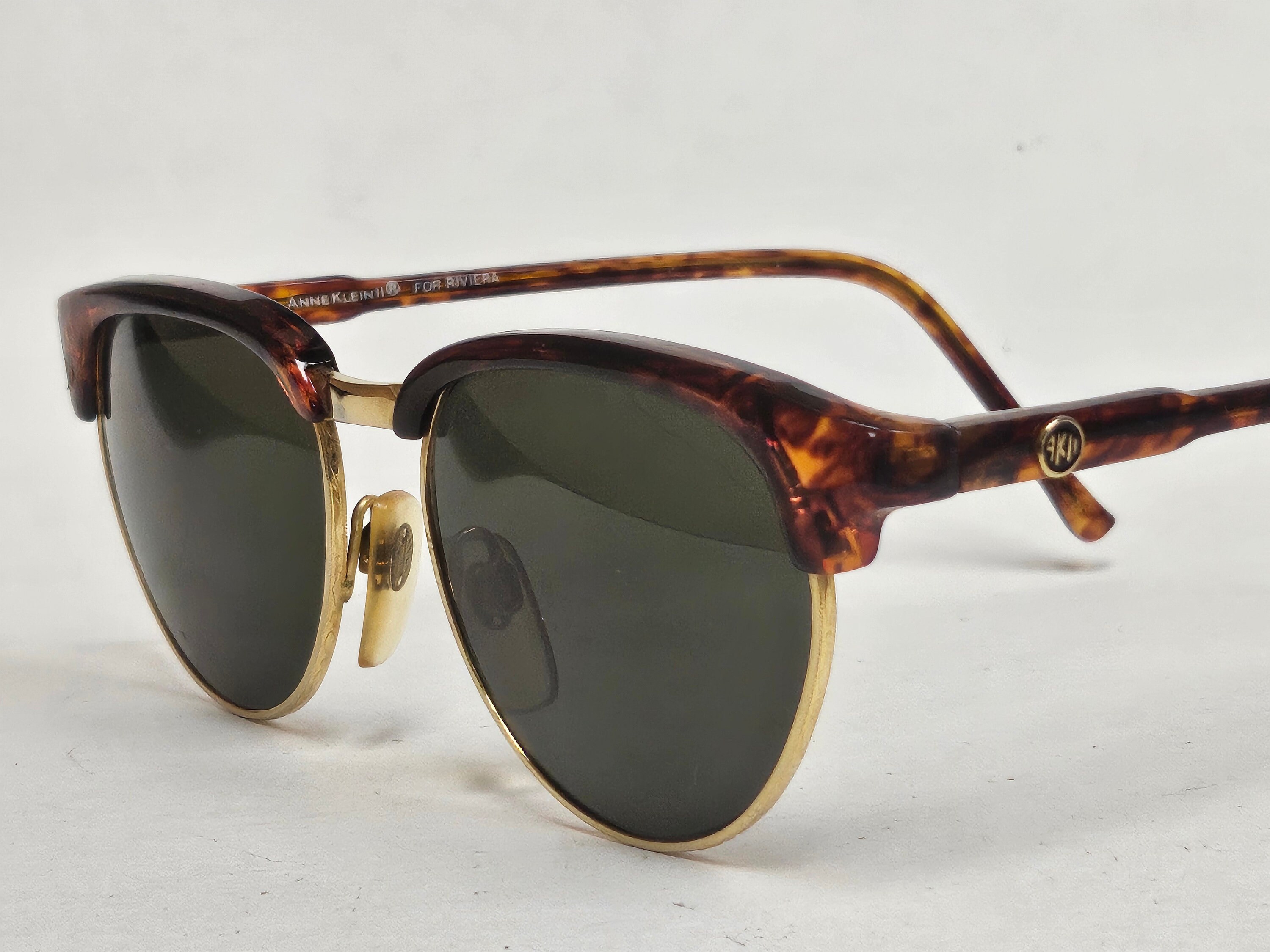 ANNE KLEIN II FOR RIVIERA Square Sunglasses Tortoise Brown VTG Italy Anne Klein Women main image 4