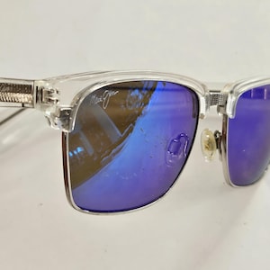 Maui Jim Klare Silber Designer-Sonnenbrille Lila Objektiv Made in Italy Versandkostenfrei