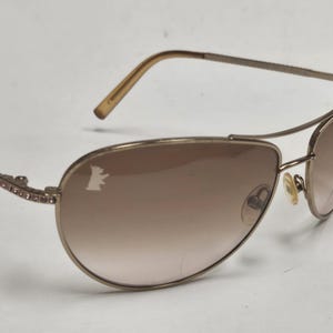 Juicy Couture Lttle V Bronze Metal Thin Orange Gemstone Fashion Wrap Quality  Sunglasses Made in Italy Free Shipping