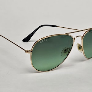 Diff Eyewear Gold Aviator Glass Lens Sport Wrap Sunglasses Free Shipping