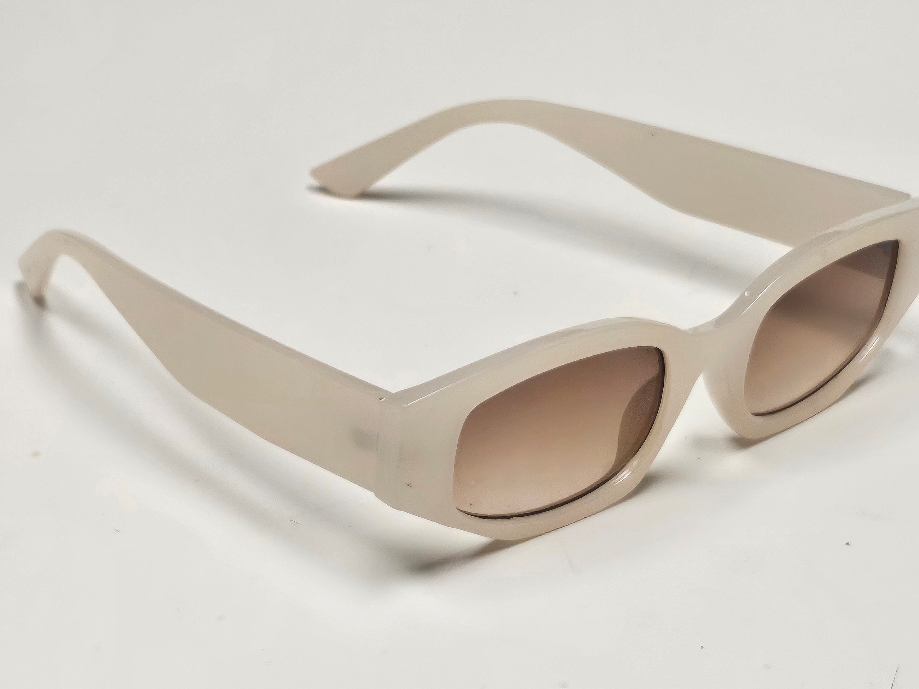 Rubi Sophie Angular Creme White Wrap Sunglasses Free Shipping