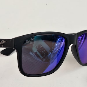 Maui Jim Schwarz Blaue Linse Designer-Sonnenbrille Made in Japan Versandkostenfrei