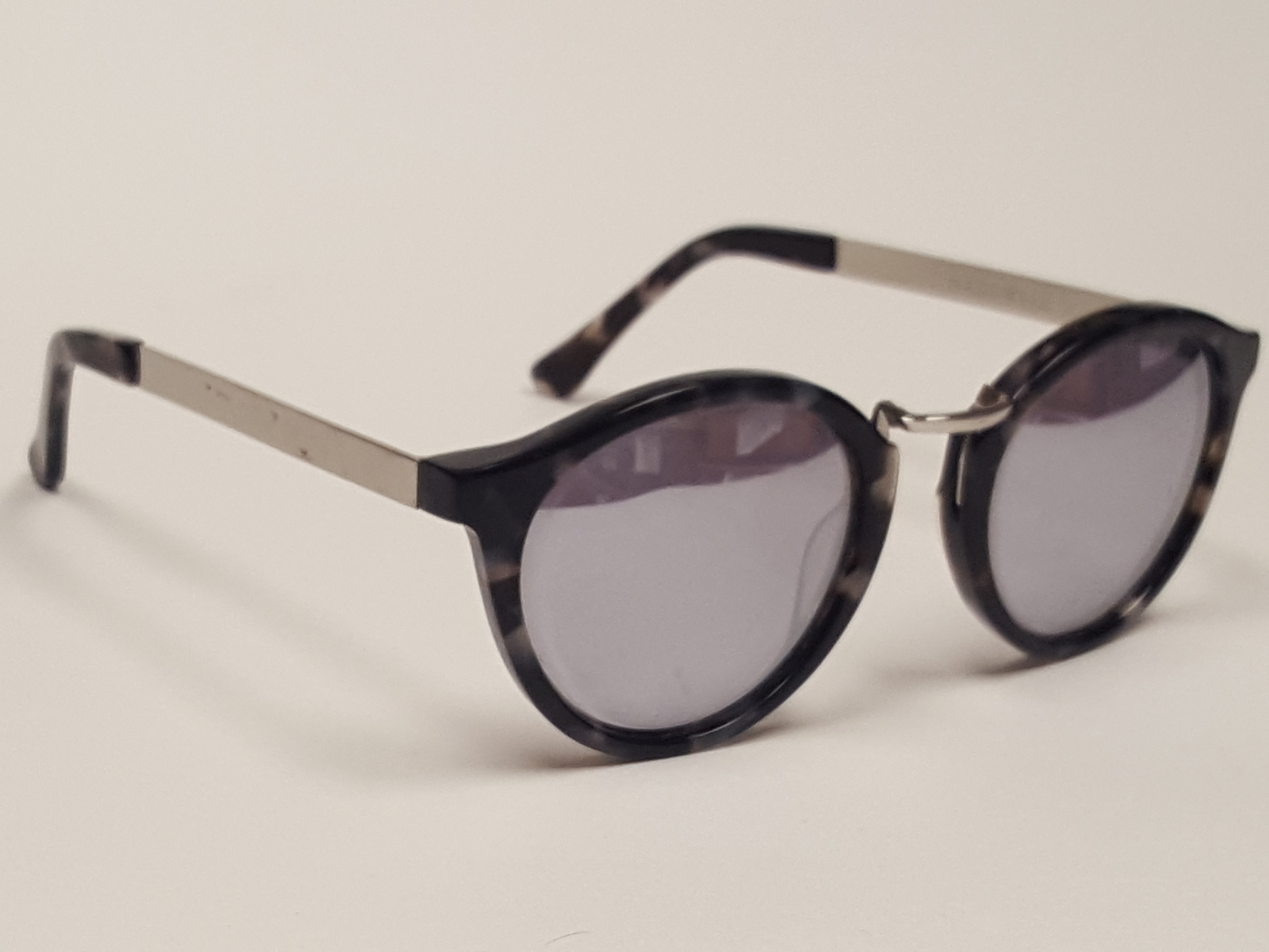Madewell Black Tortoise Silver Round front designer Sunglasses Free Shipping