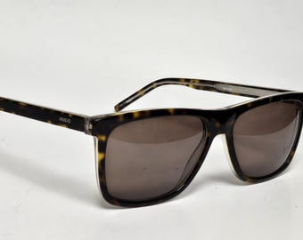 Gafas de sol de diseño Hugo Boss Sam Hvncryst Tortoise Brown Square Wrap con envío gratis
