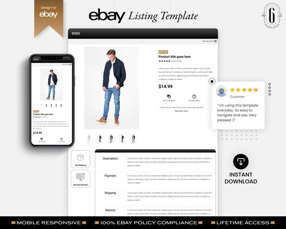 Professional Ebay Listing Template Modern & Minimalist Design in ...