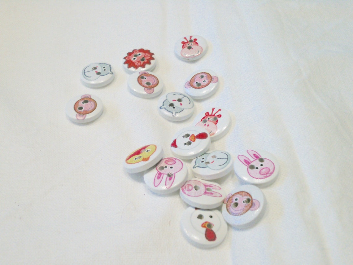 5 botones de animales de madera | Etsy