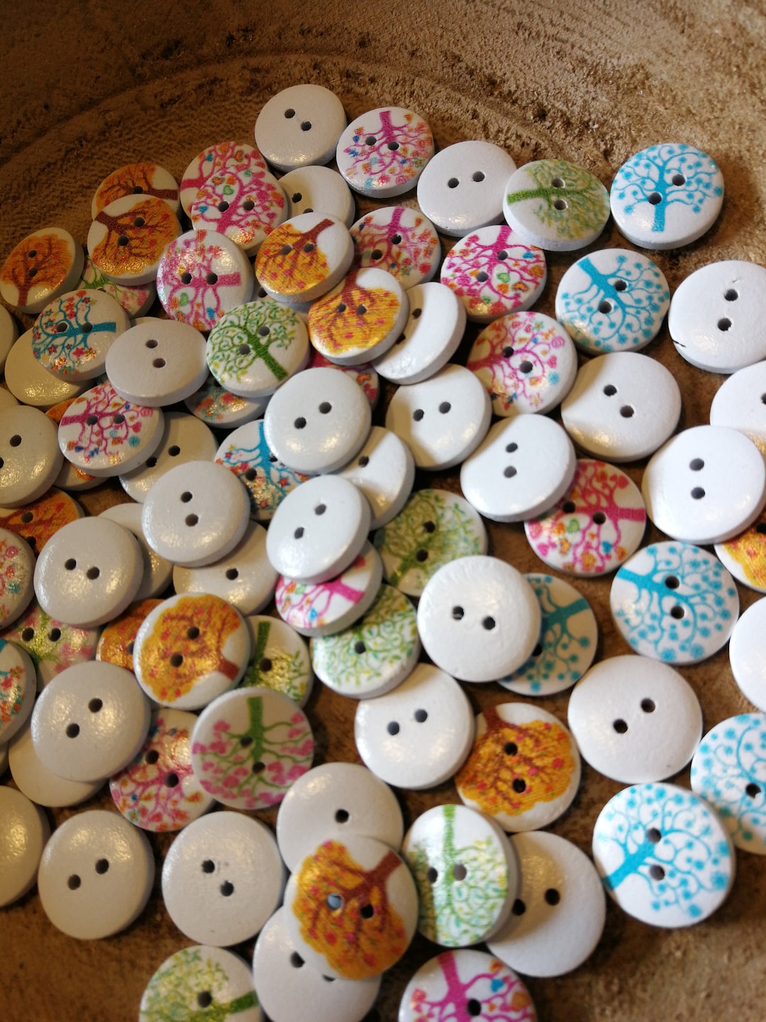 4 Tree Buttons / 4 Tree Buttons - Etsy