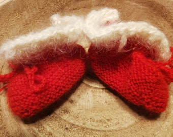 Baby booties, hand knitted