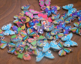 4 butterflies buttons/4 butterfly buttons