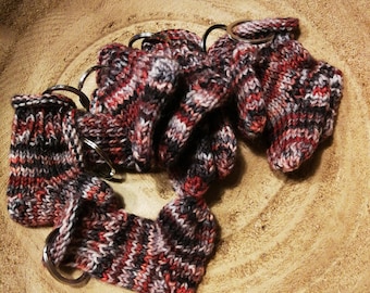 9 mini socks as key chains