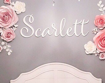 Luxury Name Above crib - Nursery Wall hanging Sign - Nursery Wall Decor - Large Custom Name Sign - Personalized Name/Word - Wall Art