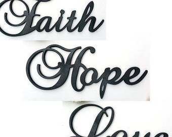 Faith Hope Love Sign Etsy