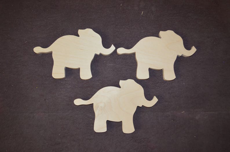Elephant Shape Cutout Wooden Shapes Elephant Cut Out Wooden Etsy